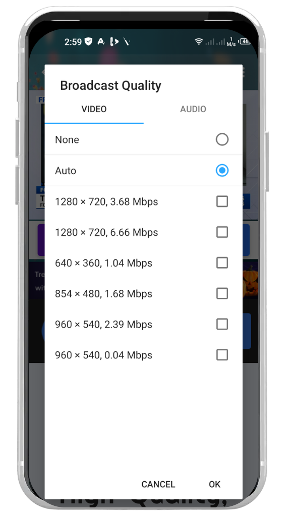 جودة فيديو قابلة للتعديل